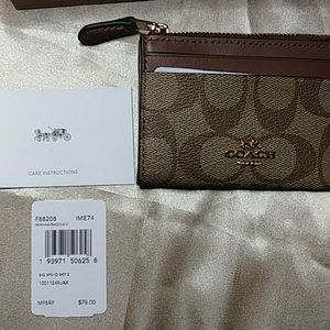 Coach keychain zipper wallet/card case